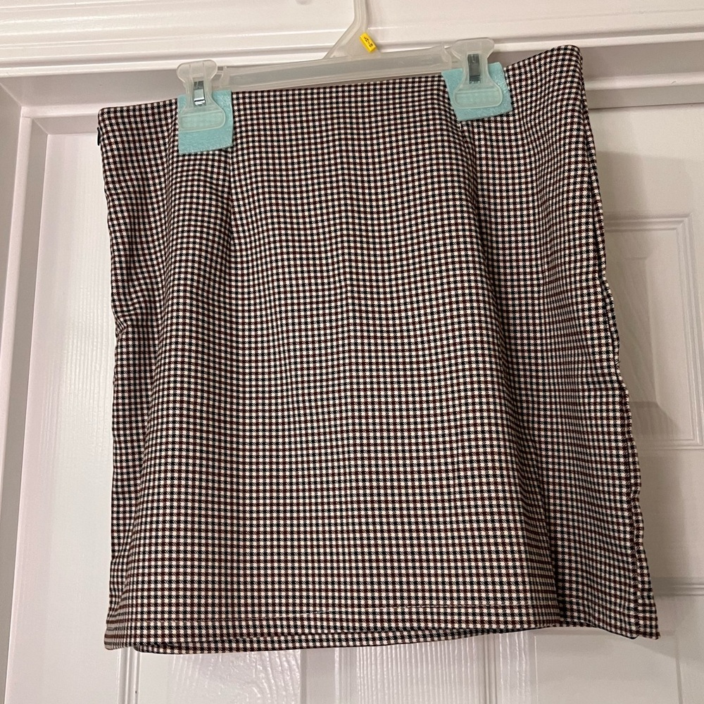 🔥3for$15 Mini Skirt SHEIN Houndstooth Pattern Plaid Print Capsule Wardeobe Skirt